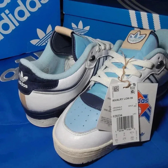 NWT ADIDAS ORIGINALS RIVALRY LOW 86 U.S. MENS SIZE 9.5 CAROLINA BLUE COLORWAY - Picture 3 of 6